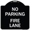 Signmission No Parking Fire Lane W/ Striped Border Heavy-Gauge Aluminum Sign, 18" x 18", BW-1818-23623 A-DES-BW-1818-23623 - alternate 1